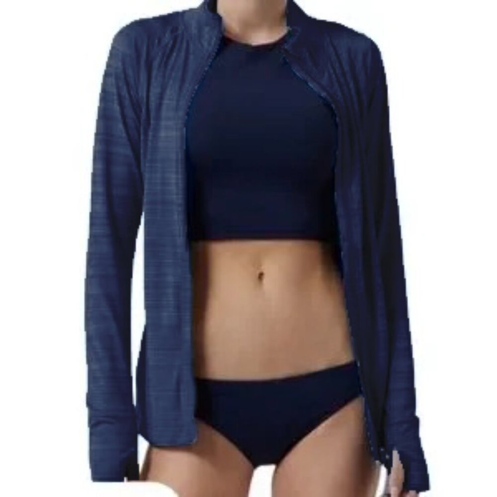 Athleta Pacifica Illume UPF Full Zip Up Navy Blue XS